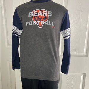 Majestic Chicago Bears Long Sleeve Shirt Men’s Large NFL Gray Blue Graphic Tee